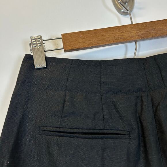 New River Seamless Modernism Old Money Linen Pleated Black Shorts women's S - Picture 5 of 8